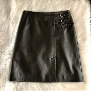 Georgiou Studio Dark Brown Leather Skirt
